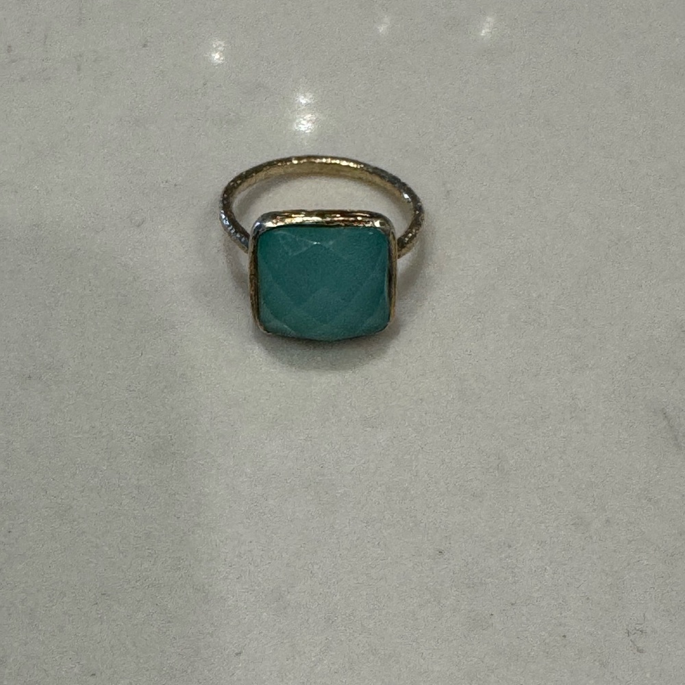 Elegant Gold and Teal Ring
